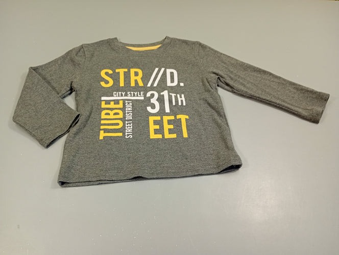 T-shirt m.l gris chiné "STR // D.", moins cher chez Petit Kiwi