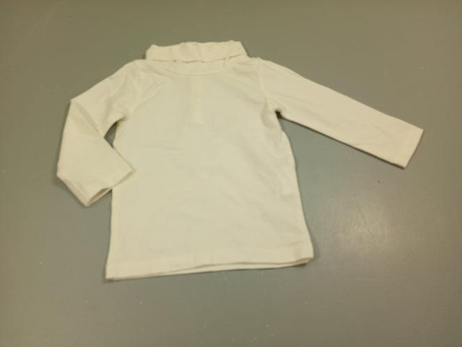 T-shirt m.l blanc à col roulé, moins cher chez Petit Kiwi