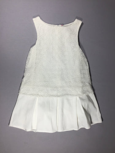 Robe s.m blanche - effet superposé de tulle brodé et coton texturé, moins cher chez Petit Kiwi