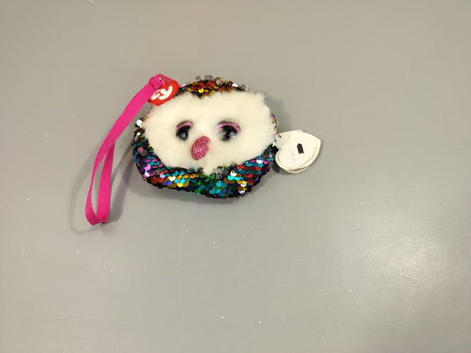 Etat neuf Porte monnaie peluche sequin, Owen le hiboux, moins cher chez Petit Kiwi