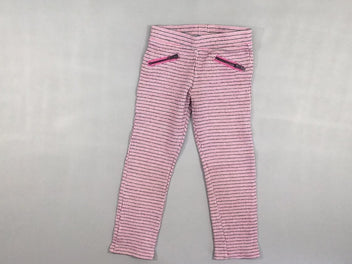 Pantalon molleton pied de poule rose/noir zips