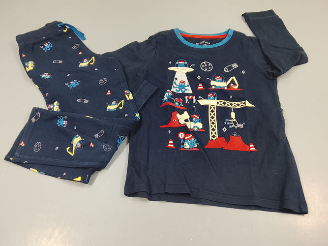 Pyjama 2pcs jersey bleu marine, extraterrestres, moins cher chez Petit Kiwi