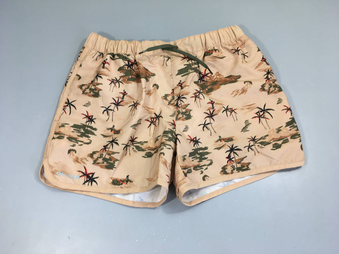 Maillot short beige palmiers, moins cher chez Petit Kiwi