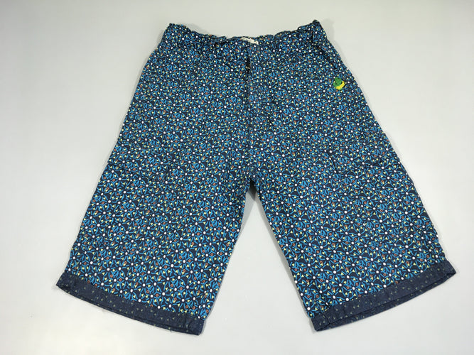 Bermuda cargo bleu foncé motifs à revers, moins cher chez Petit Kiwi