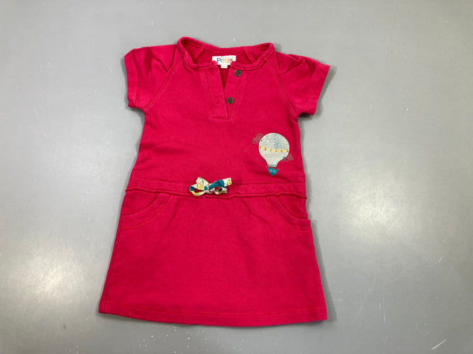 Robe m.c molleton rose , montgolfière. Très légèrement boulochée, moins cher chez Petit Kiwi