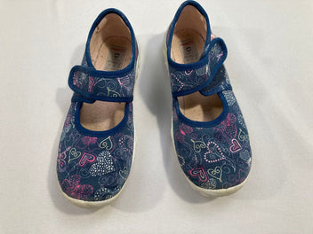 Sandales fermées  Superfit en tissus bleu marine avec motifs coeurs, ... colorés -30