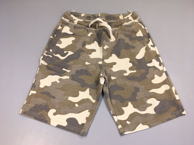 Bermuda molleton kaki/beige camouflage, moins cher chez Petit Kiwi