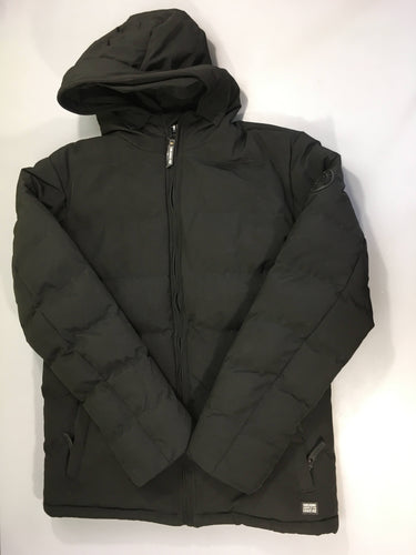 Veste zippée ouatinée noire à capuche, moins cher chez Petit Kiwi