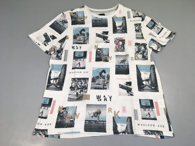 T-shirt m.c blanc photos New York, moins cher chez Petit Kiwi