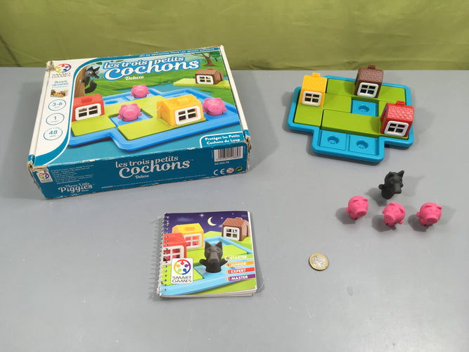 Complet s.mart games les trois petits cochons deluxe 3-6a, boite abimée, moins cher chez Petit Kiwi