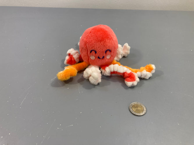 Petite peluche pieuvre corail/orange, moins cher chez Petit Kiwi
