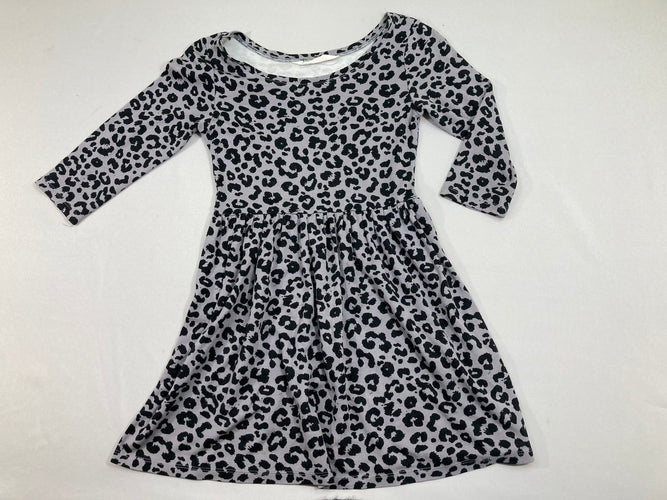 Robe manches 3/4 grise tachetée noir, moins cher chez Petit Kiwi