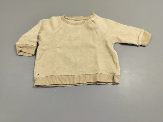 Sweat éponge beige 100% coton, moins cher chez Petit Kiwi