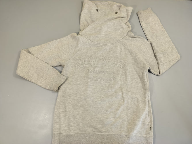Sweat gris clair flammé , grand col  "New York", moins cher chez Petit Kiwi