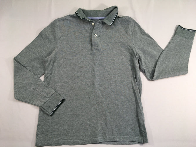 Polo ml gris-vert, moins cher chez Petit Kiwi
