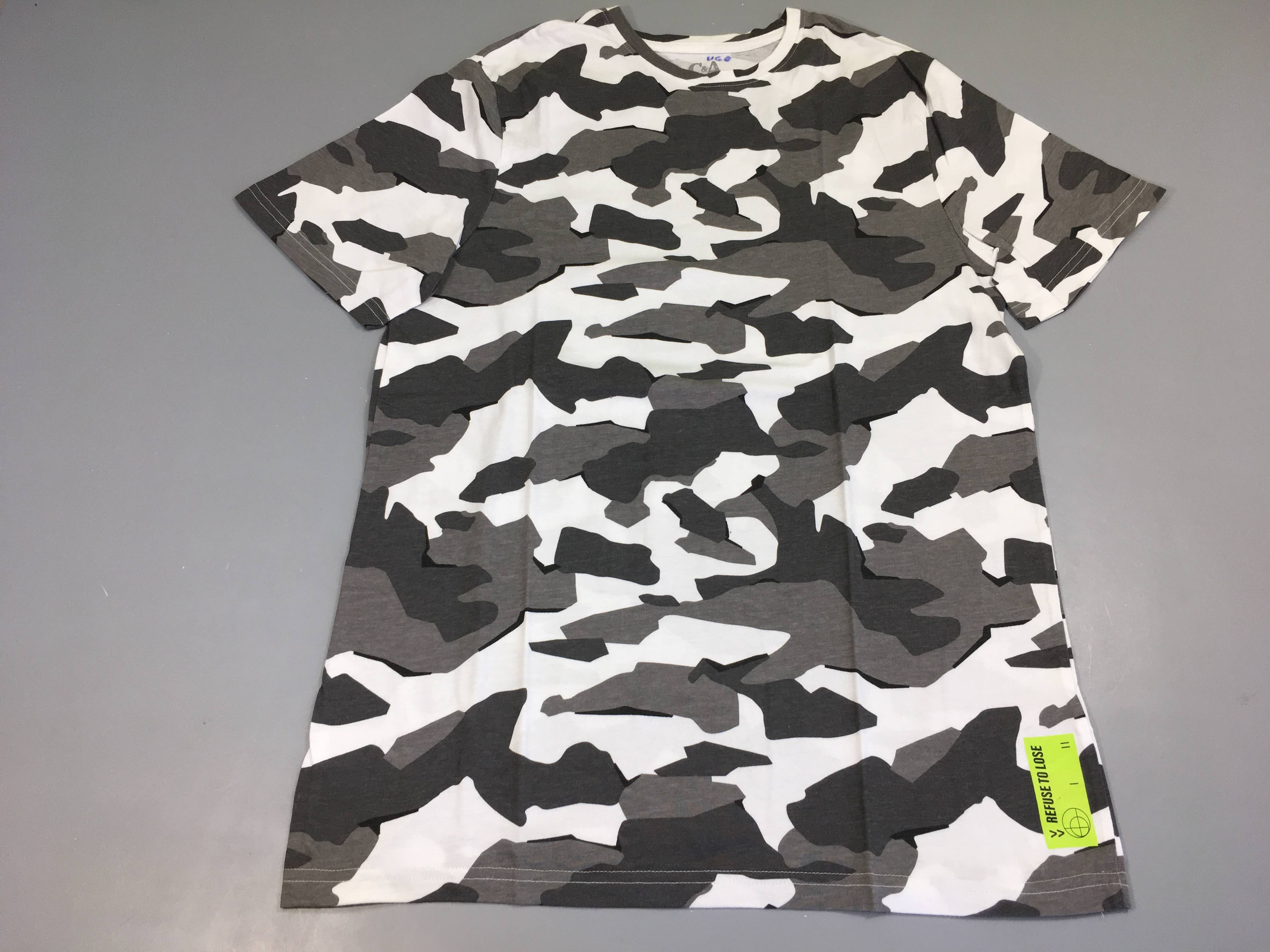 T-shirt m.c camouflage gris/blanc