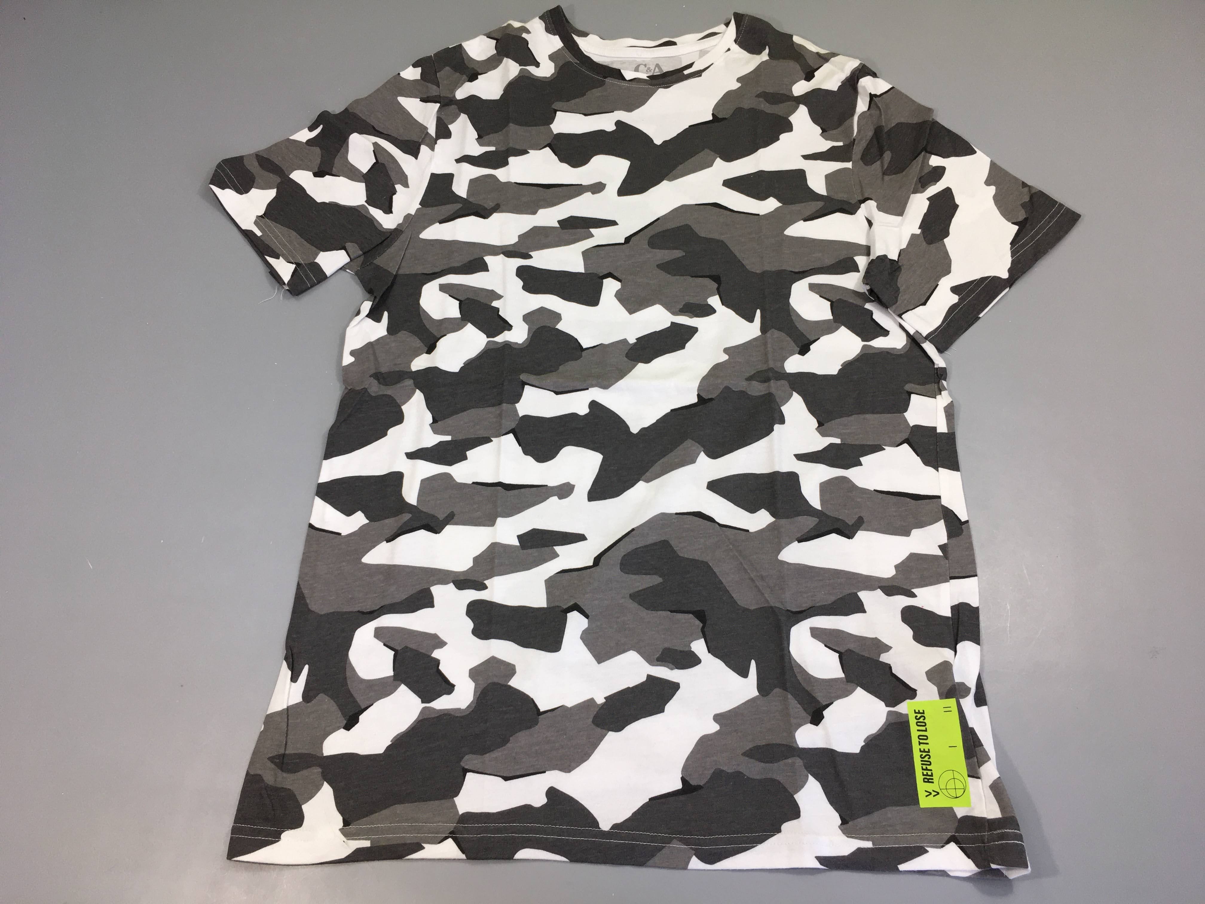 T-shirt m.c camouflage gris/blanc