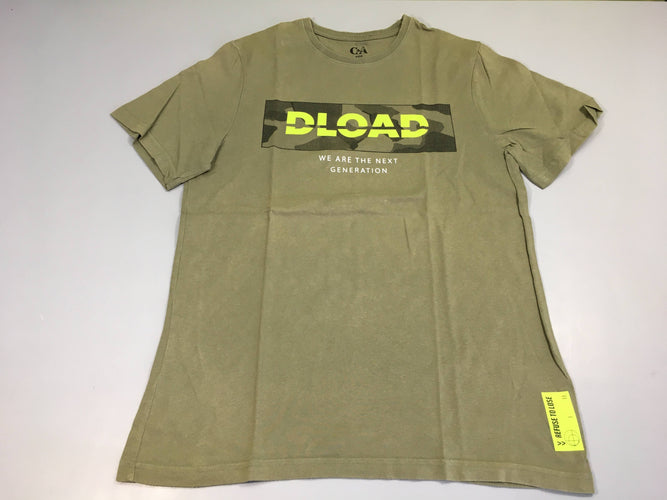 T-shirt m.c kaki Dload, légèrement bouloché, moins cher chez Petit Kiwi