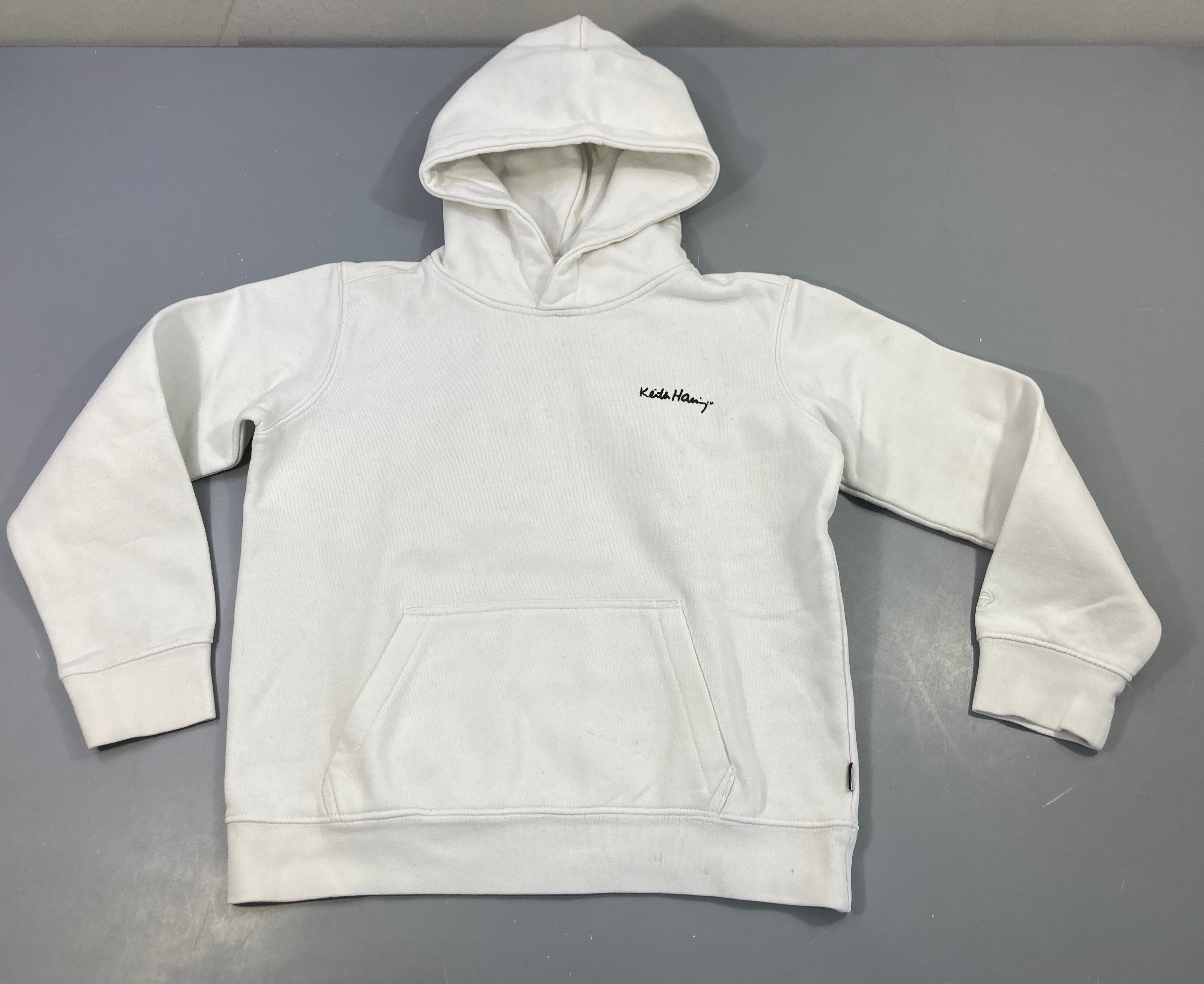 Sweat blanc Ktih Harring à capuche, bouloché