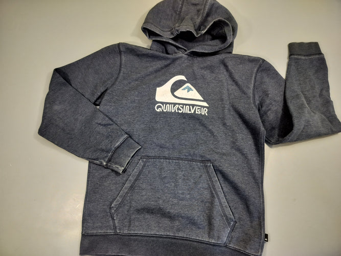 Sweat à capuche bleu marine  "Quiksilver" 55% coton 45% polyester, légèrement bouloché, moins cher chez Petit Kiwi