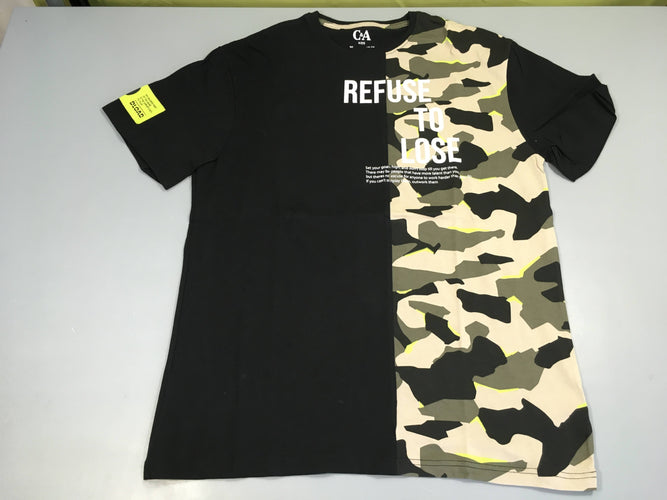 T-shirt m.c noir camouflage refuse, moins cher chez Petit Kiwi