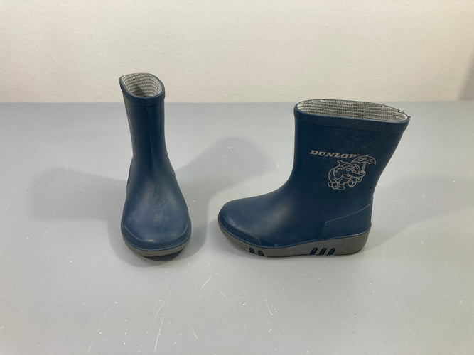 Bottes de pluie bleu foncé Dunlop, 21, moins cher chez Petit Kiwi