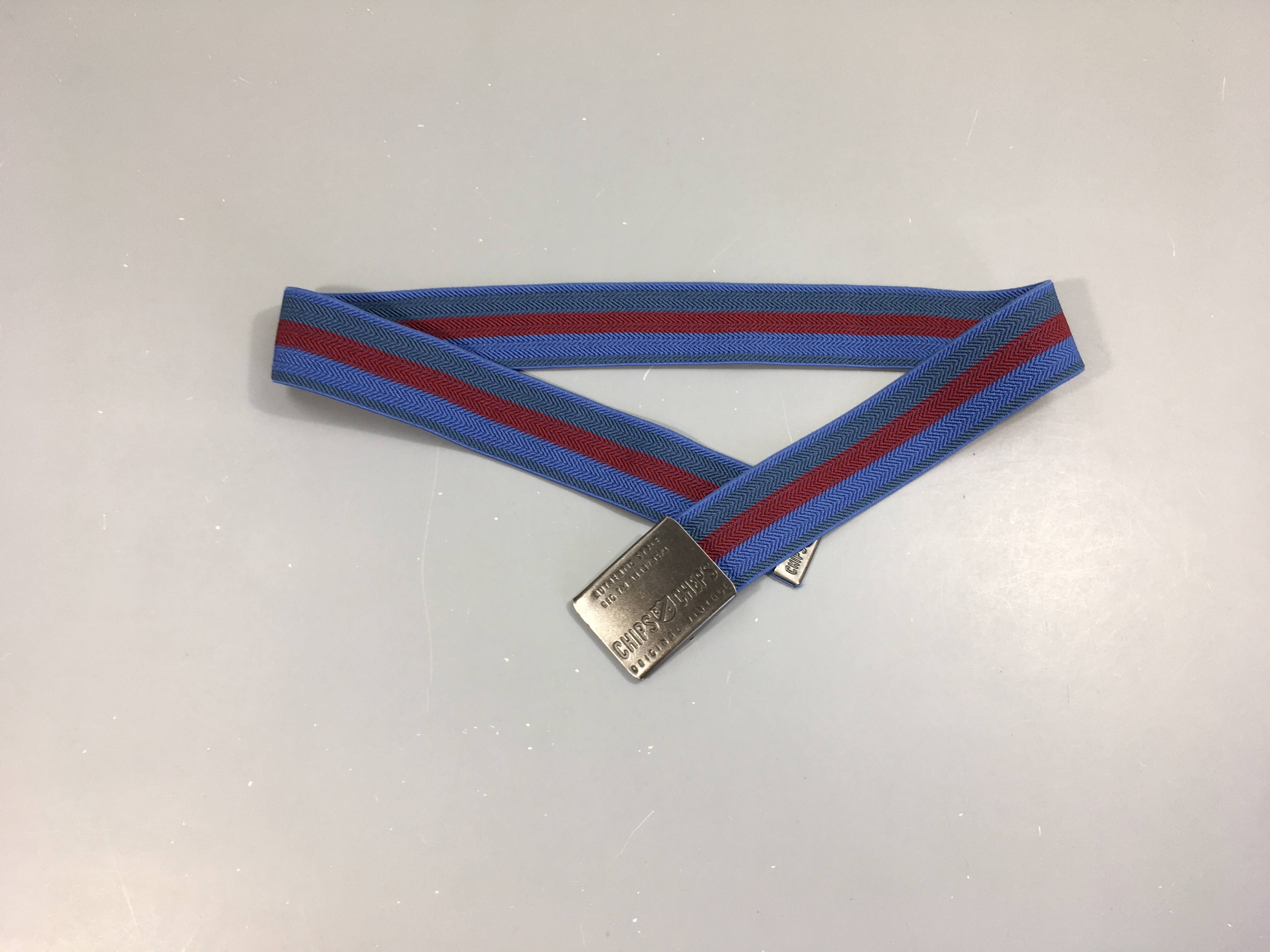 Ceinture élastique rayé beu/bordeaux