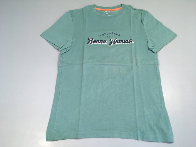T-shirt m.c vert bonne humeur, moins cher chez Petit Kiwi