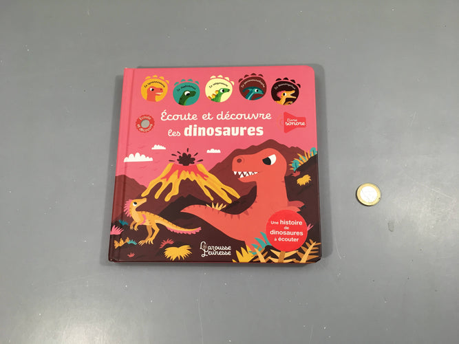 Ecoute et découvre les dinosaures-Livre sonore Fonctionne, moins cher chez Petit Kiwi