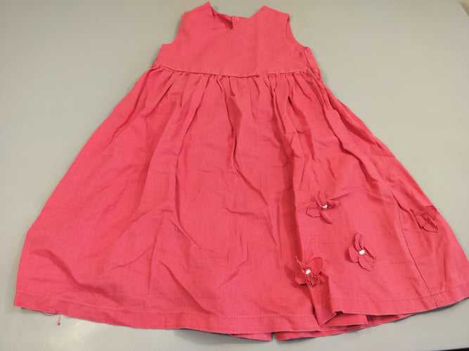Robe s.m rose , 3 petites fleurs, arrière boutonné, moins cher chez Petit Kiwi