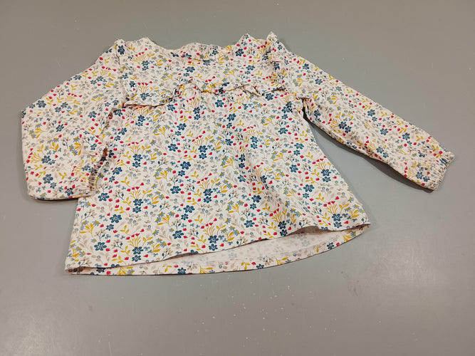 Blouse m.l blanche à fleurs, moins cher chez Petit Kiwi