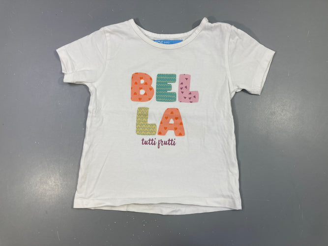 T-shirt m.c blanc bella, moins cher chez Petit Kiwi