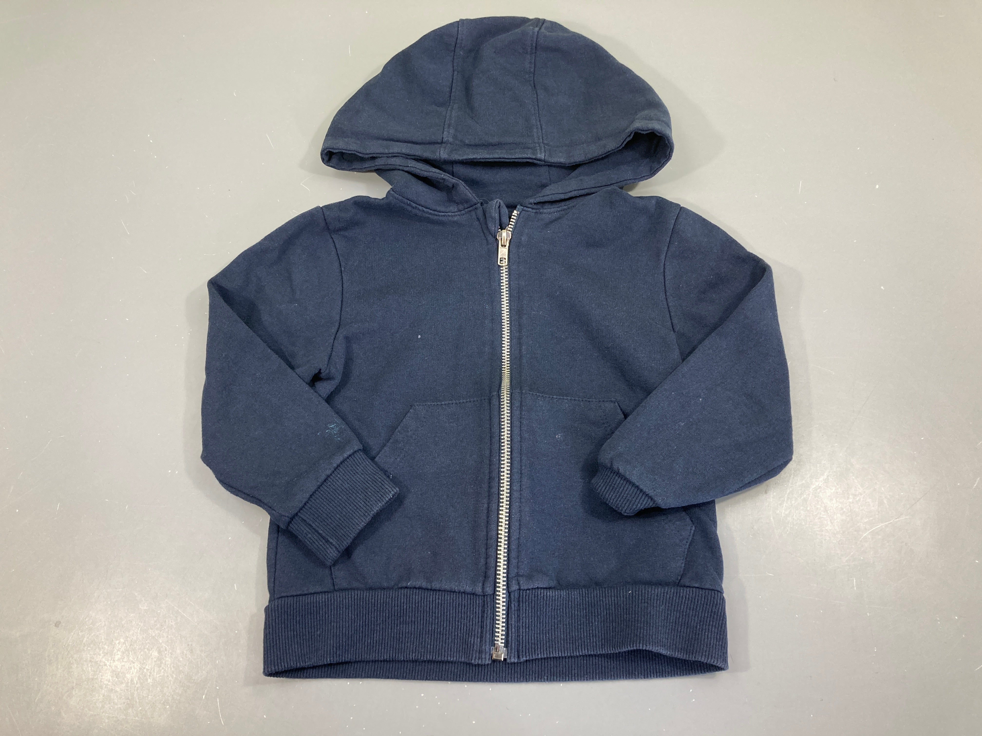 Sweat zippé à capuche bleu foncé
