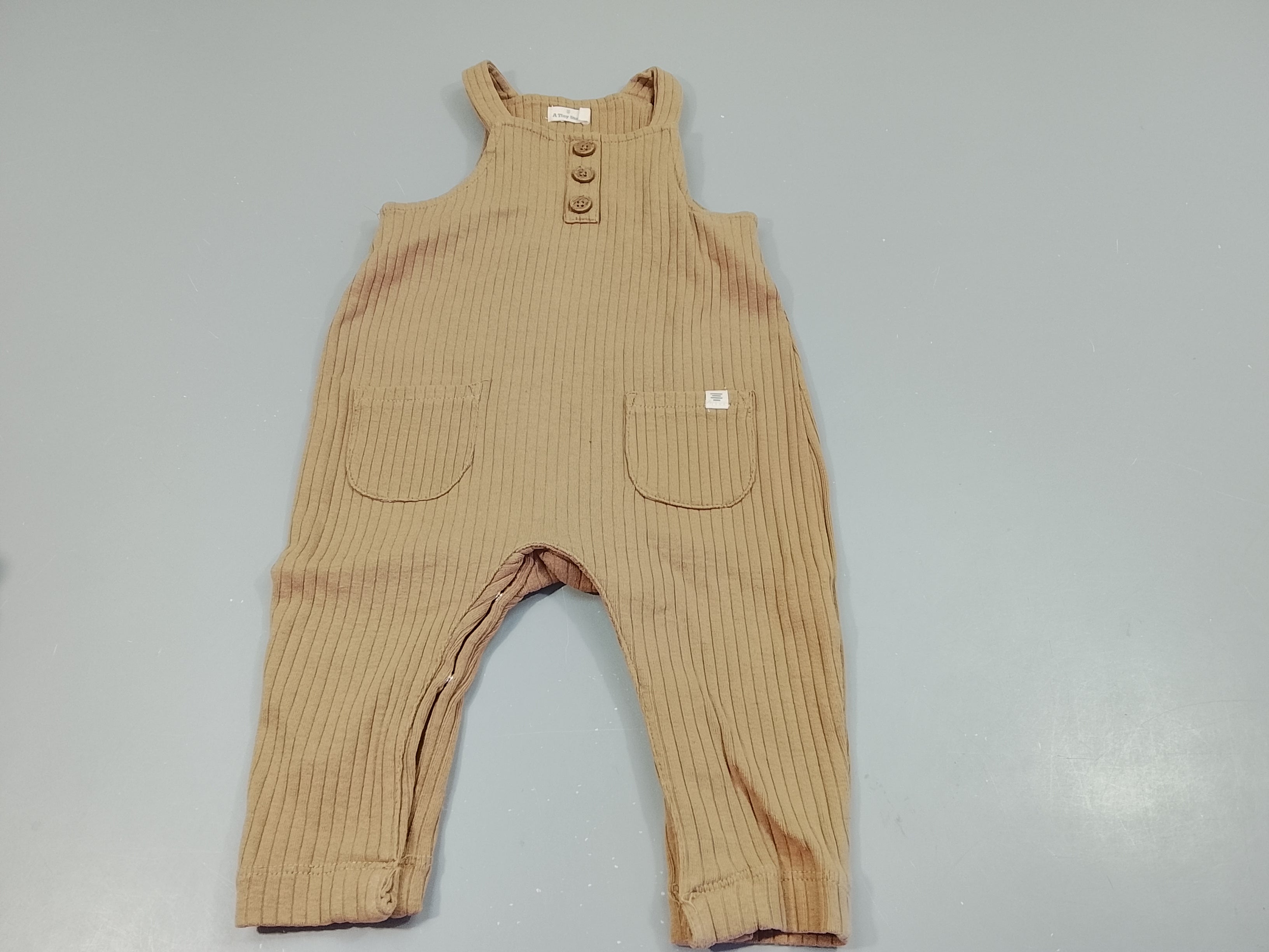 Salopette A Tiny Stor.y beige côtelé