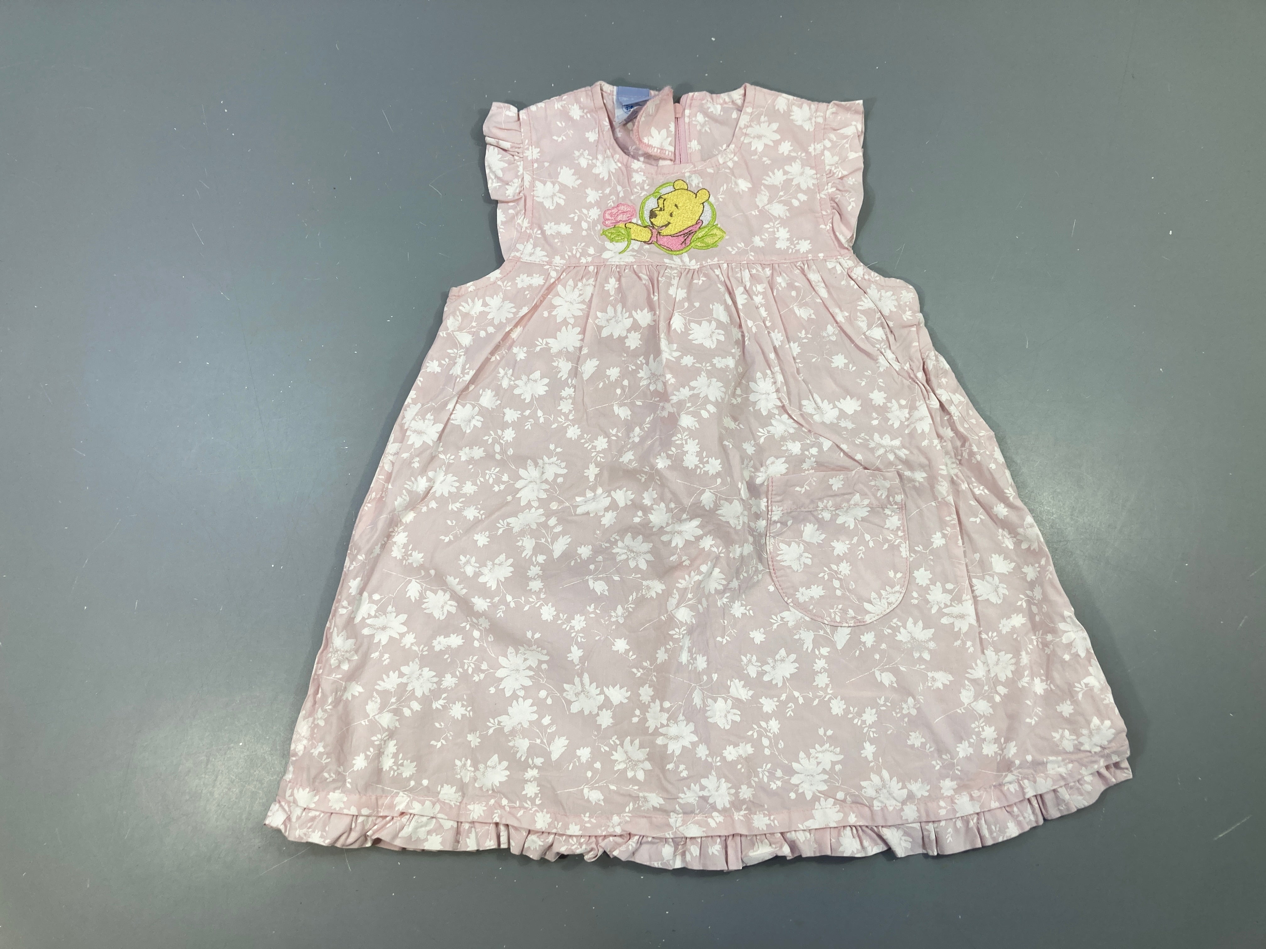 Robe s.m rose pâle fleurie Winnie l'ourson