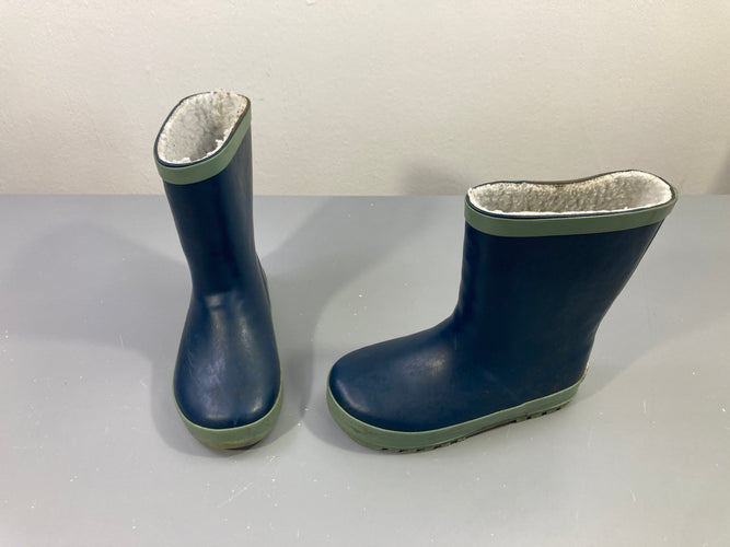 Bottes en caoutchouc bleues fourrées, moins cher chez Petit Kiwi