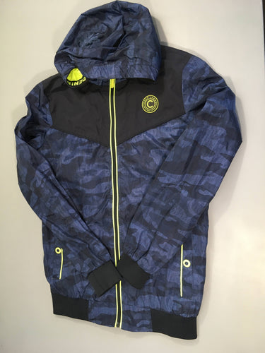 Veste zippée bleu foncé camouflage à capuche cars jeans, moins cher chez Petit Kiwi