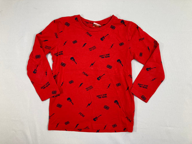T-shirt m.l rouge Don't stop de Music, moins cher chez Petit Kiwi