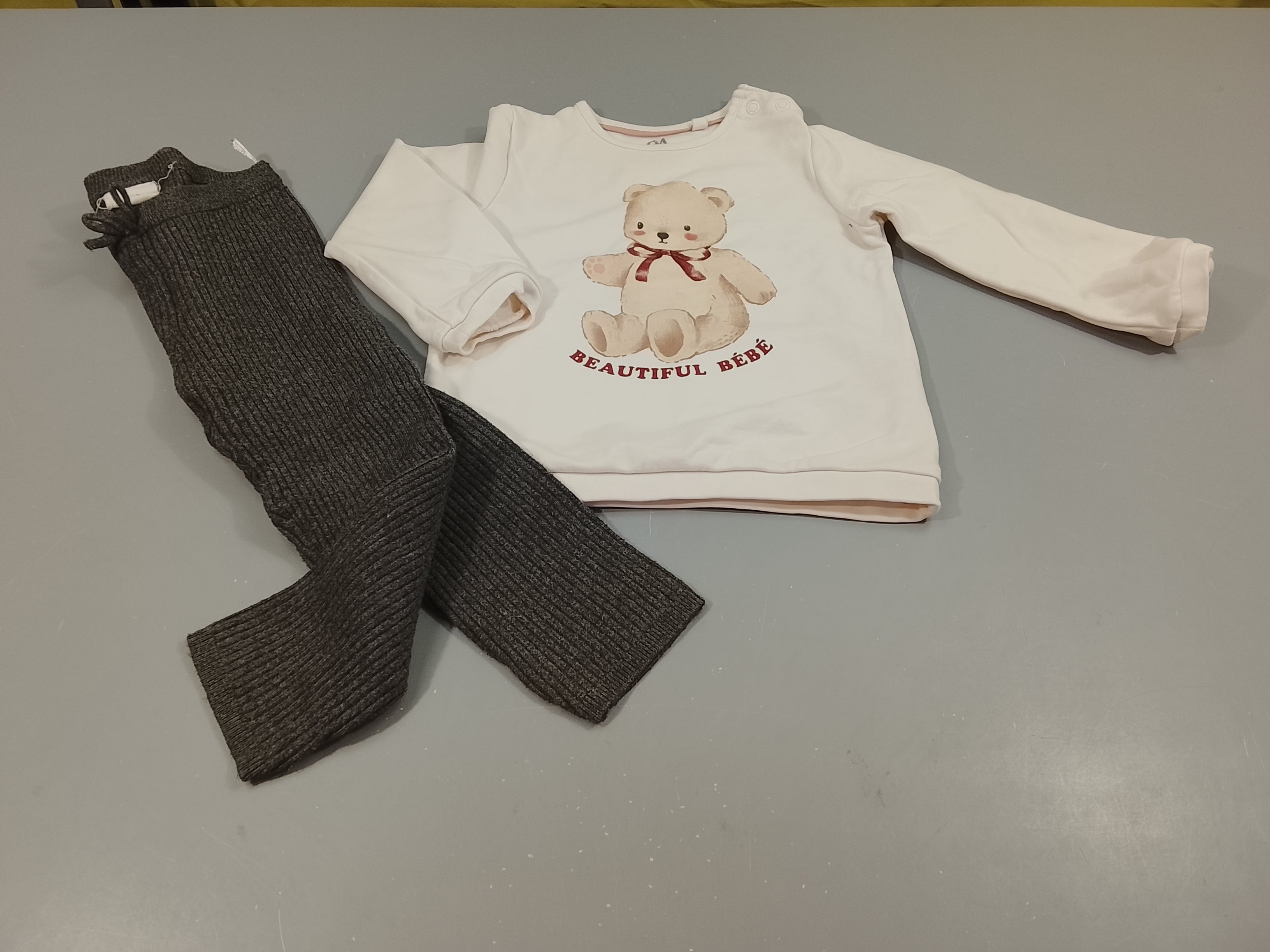 Ensemble sweat blanc ourson 