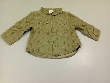 Chemise m.l velours côtelé vert, cactus, moins cher chez Petit Kiwi