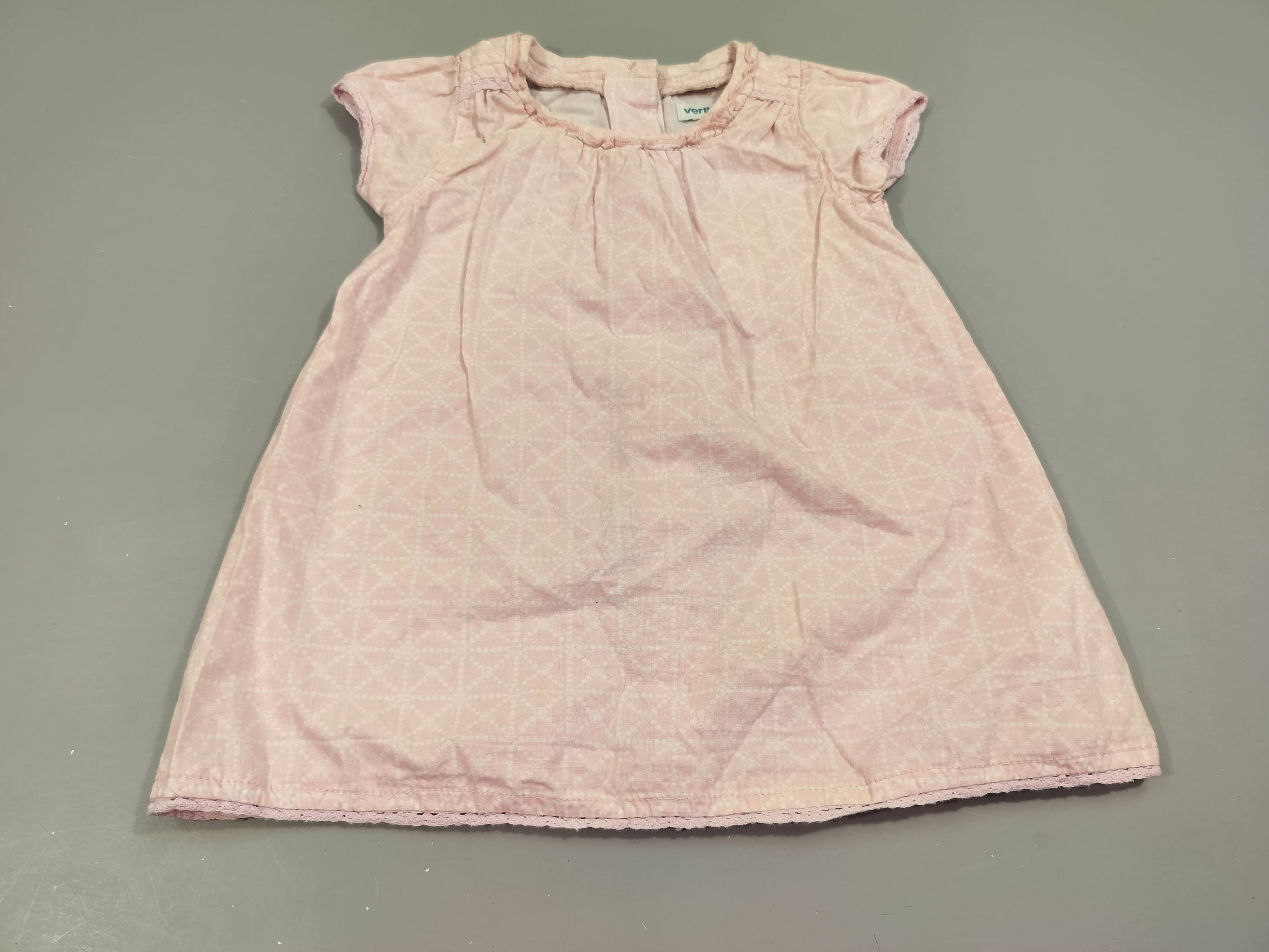 Robe m.c rose clair motifs blancs  100% coton