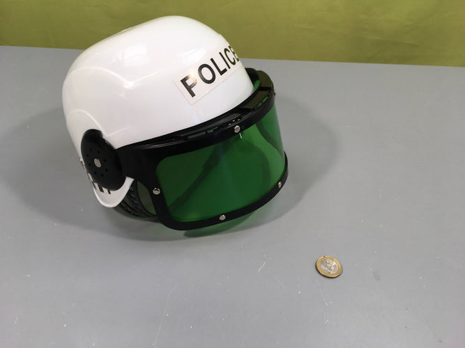 Casque police blanc/vert, moins cher chez Petit Kiwi