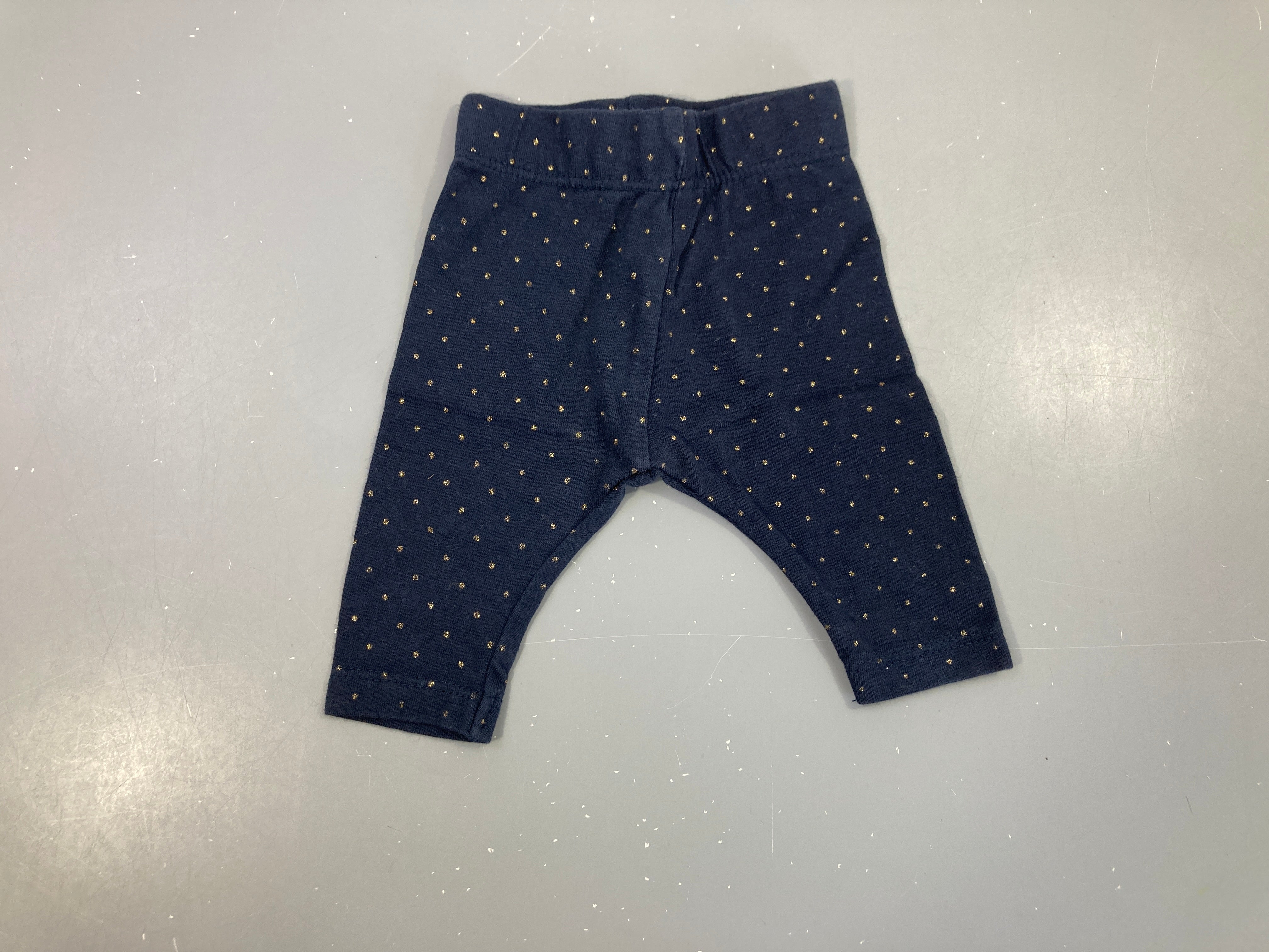 Legging bleu foncé pois dorés
