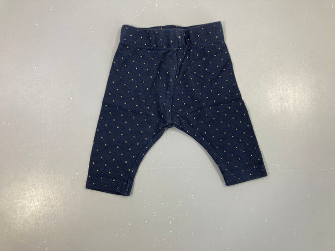 Legging bleu foncé pois dorés, moins cher chez Petit Kiwi