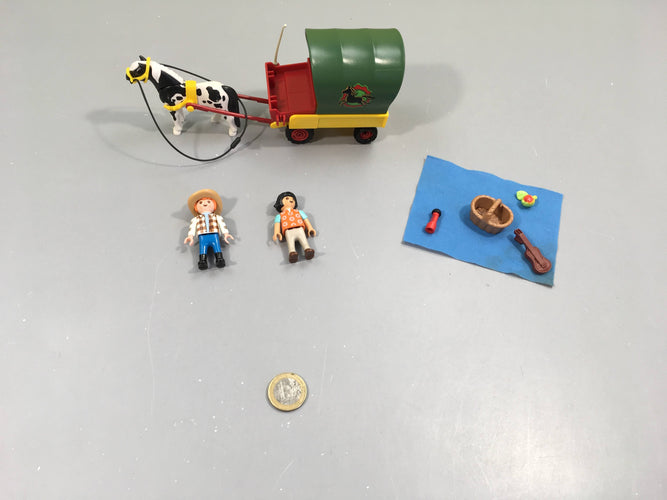 Enfants avec Chariot et Poney - 6948 - manque 1 pomme, moins cher chez Petit Kiwi