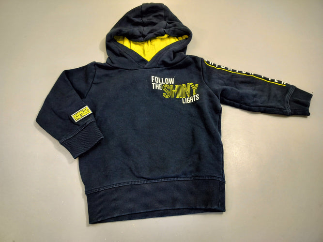 Sweat ml bleu marine  "Follow the shiny lights" 100% coton, moins cher chez Petit Kiwi