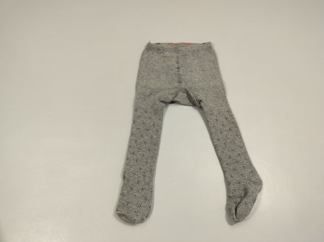 Collants gris chiné, motifs losanges 15/17 légèrement bouloché, moins cher chez Petit Kiwi