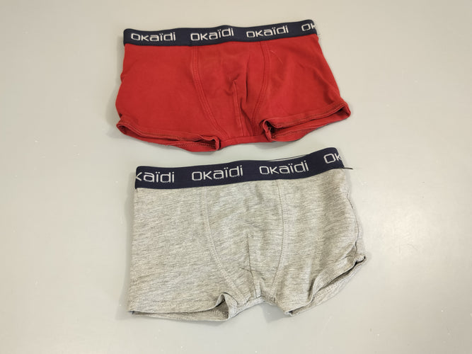 Lot de 2 boxers 1 gris flammé, 1 bordeaux, moins cher chez Petit Kiwi