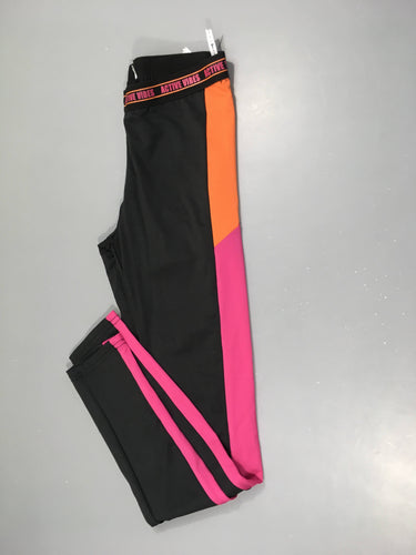 Legging noir orange-rose Active Vibes, moins cher chez Petit Kiwi