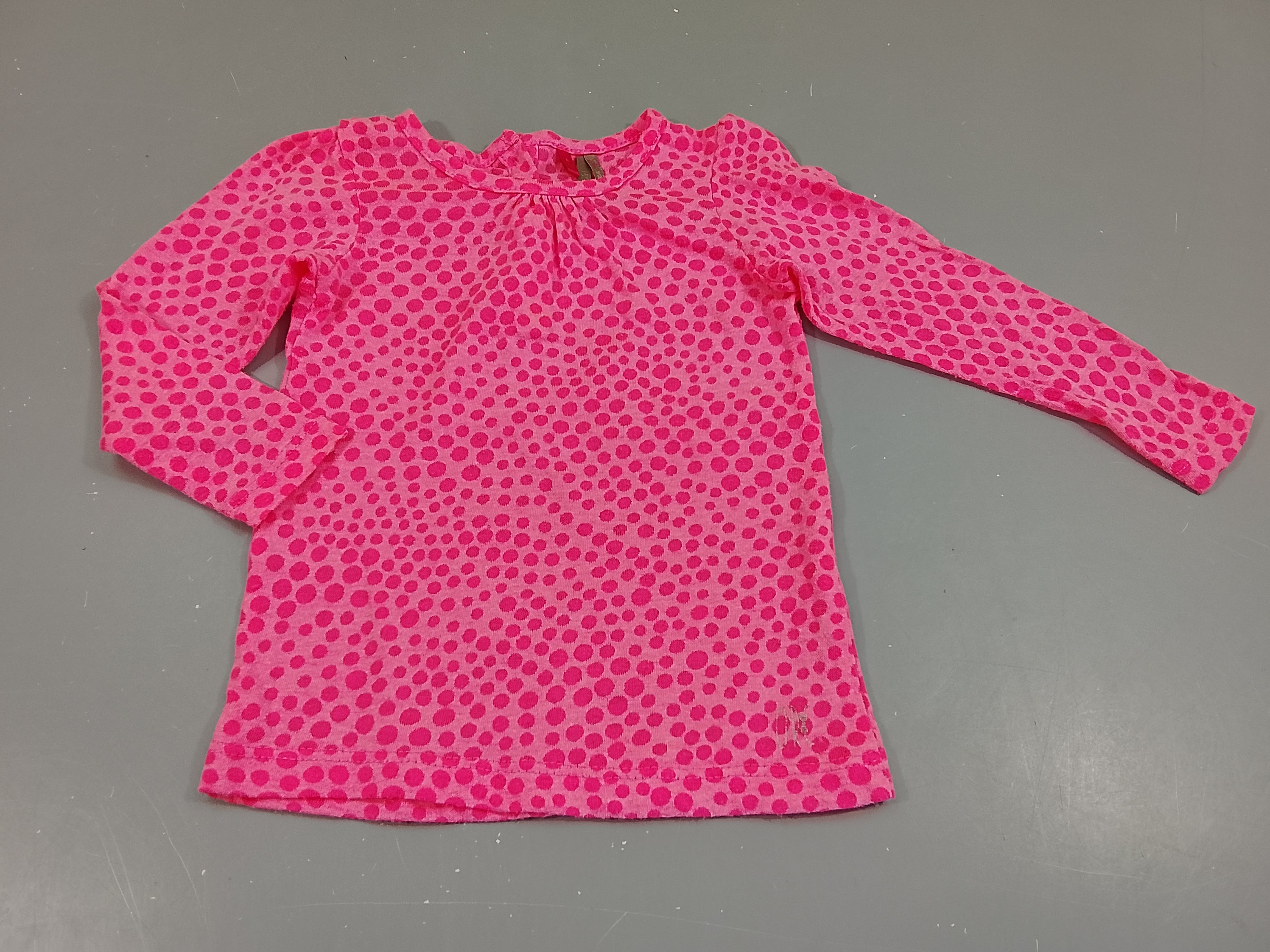 T-shirt m.l rose fluo à pois